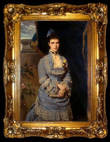 framed  Heinrich von Angeli Portrait of Grand Duchess Maria Fiodorovna, ta009-2